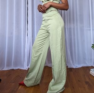 NWT Nasty Gal Mint Wide Leg Trousers